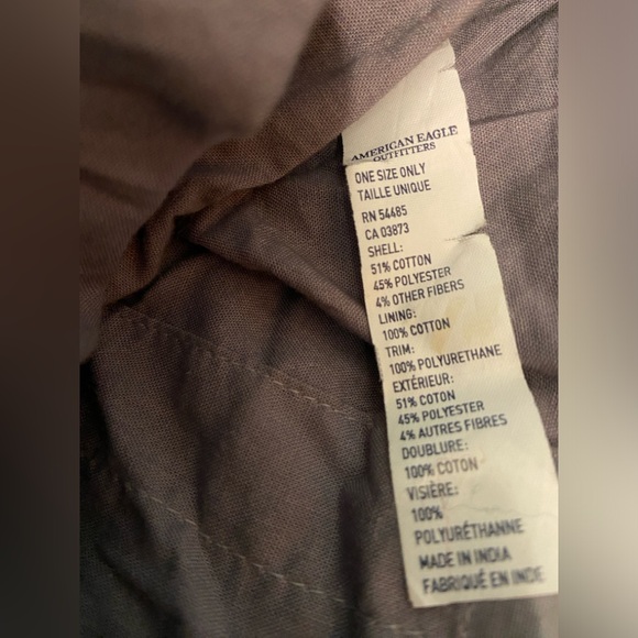 American Eagle cotton blend bag - blue with white & gold design/crotchet… - Picture 10 of 11